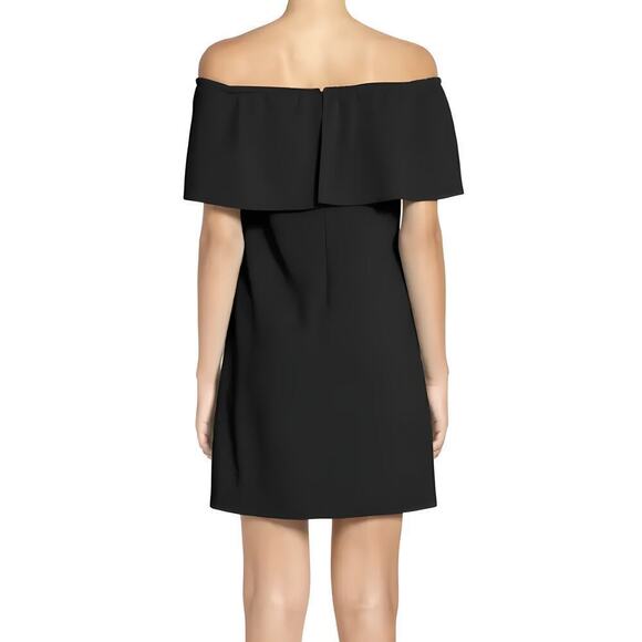 Charles Henry Off The Shoulder Dress Ruffle Shift Mini Black NWT Small - Picture 2 of 11